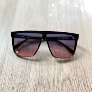 quay australia nightfall black pink fade oversized shield sunglasses eyewear NEW